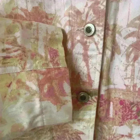 Caribbean Joe Women's Floral Jacket L Multicolor Button Casual Spring - Picture 5 of 9